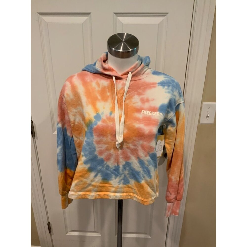 Madewell x Free & Easy Rainbow Tie Dye Hoodie Sweatshirt, Size XS